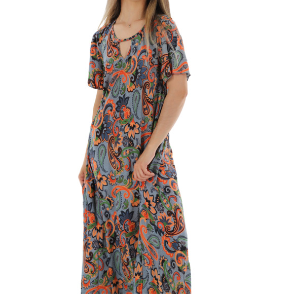 La Fiorentina Flowy Straight Structure Floral "Fiorella" Dress - Picture 2 of 4